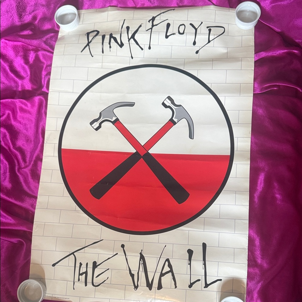 Vintage Pink Floyd The Wall Poster - Red, Black, White